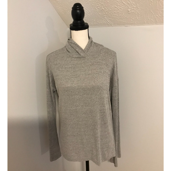 Rag & Bone Women's The Knit Rib Light Gray Hoodie - Size Small - Picture 1 of 10